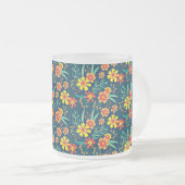 フローラ背景美しいデザイン-46566 フロストグラスマグカップ (正面右)