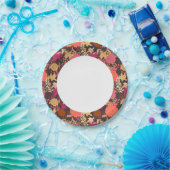 フローラ背景2 ペーパープレート (パーティー)