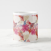 フローラ背景3 ジャンボコーヒーマグカップ (正面)
