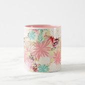 フローラ背景4 ツートーンマグカップ (中央)