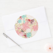 フローラ背景4 ラウンドシール (封筒)
