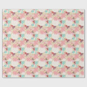 フローラ背景4 ラッピングペーパー (フラット)
