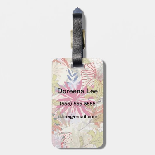 フローラ背景6 ラゲッジタグ (裏面縦)