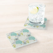 フローラ背景 ガラスコースター (アングル)