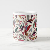 フローラ背景 ジャンボコーヒーマグカップ (正面)