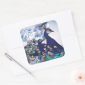 フローラ背景(ピーコック) スクエアシール (封筒)