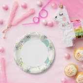 フローラ背景 ペーパープレート (パーティー)