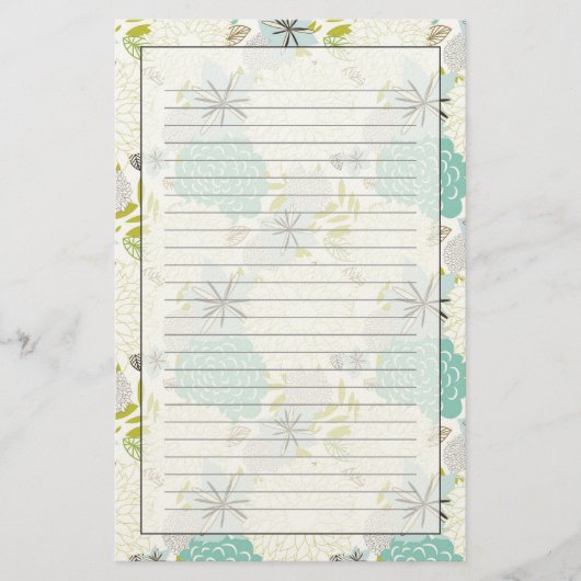 フローラ背景 便箋 (正面)