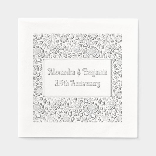 フローラ背景#2任意の大事な行事50周年 箔ナプキン (正面)