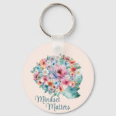 フローラ脳前向きマインドセット引用文感動的 キーホルダー (正面)