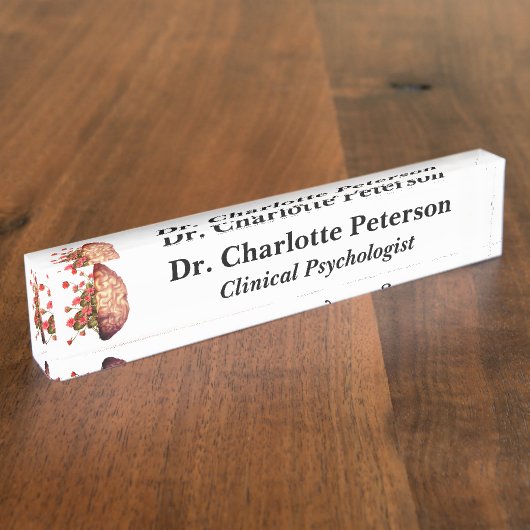 フローラ脳心理学者または神経学者 デスクネームプレート (側面)