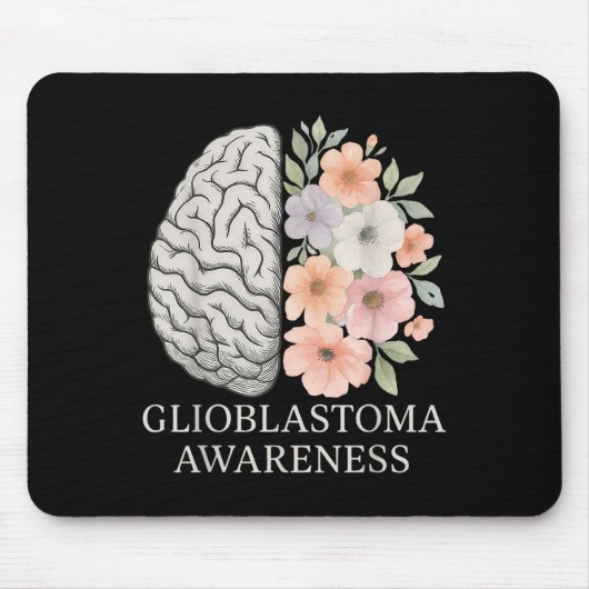 フローラ膠芽腫認識度月脳癌G マウスパッド (正面)