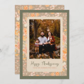 フローラ自動秋ハッピーサンクスギビング写真 シーズンカード (正面/裏面)