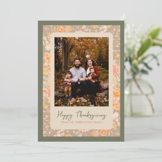 フローラ自動秋ハッピーサンクスギビング写真 シーズンカード (スタンド正面)
