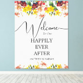 フローラ自然の歓迎を受けて幸結婚福に キャンバスプリント (インサイチュ (ウッドフロア))