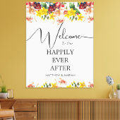 フローラ自然の歓迎を受けて幸結婚福に キャンバスプリント (インサイチュ (リビング))