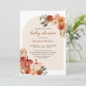 フローラ自然テラコッタカボンプキンベイビーシャワー 招待状 (スタンド正面)