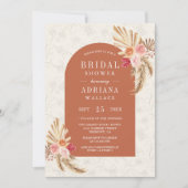 フローラ自然パンパステラコッタブライダルシャワー 招待状 (正面)