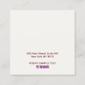 フローラ自然ボーホスタッドイヤリング表示 スクエア名刺 (裏面)