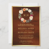 フローラ自然リースオールインワンテラコッタ結婚ズ 招待状 (正面)