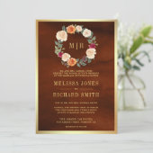 フローラ自然リースオールインワンテラコッタ結婚ズ 招待状 (スタンド正面)