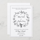 フローラ自然リースフォーマル結婚式招待状 招待状 (正面/裏面)