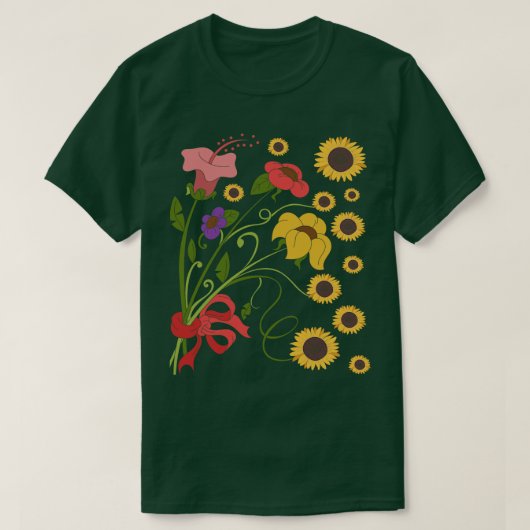 フローラ自然植物植物植物植物野草植物植物学 Tシャツ (デザイン正面)