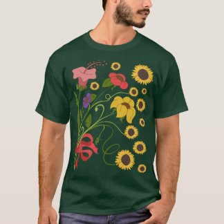 フローラ自然植物植物植物植物野草植物植物学 Tシャツ