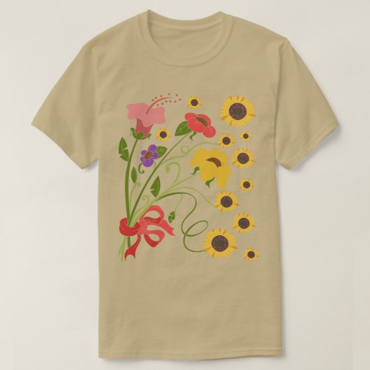 フローラ自然植物植物植物植物野草植物植物学 Tシャツ (デザイン正面)
