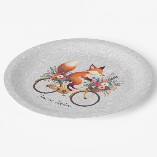 フローラ自転車キツネ紙プレート ペーパープレート (アングル)