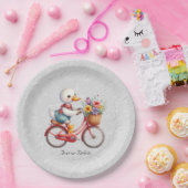 フローラ自転車ダック紙プレート ペーパープレート (パーティー)