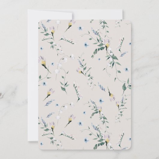 フローラ自転車用水彩引っ越し祝いパーティーパーティー 招待状 (裏面)