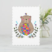 フローラ自閉症ママ熊 サンキューカード (スタンド正面)