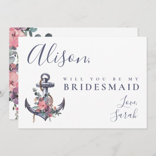 フローラ航海のいかりブリーズメイド提案カード 招待状 (正面/裏面)