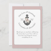 フローラ航海のいかり結婚の埃バラ サンキューカード (裏面)