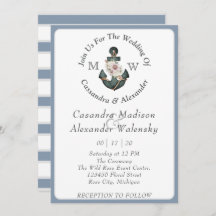 フローラ航海のいかり結婚ズダスティブルーストライプ