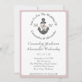 フローラ航海のいかり結婚ダスティバラストライプの 招待状 (正面)