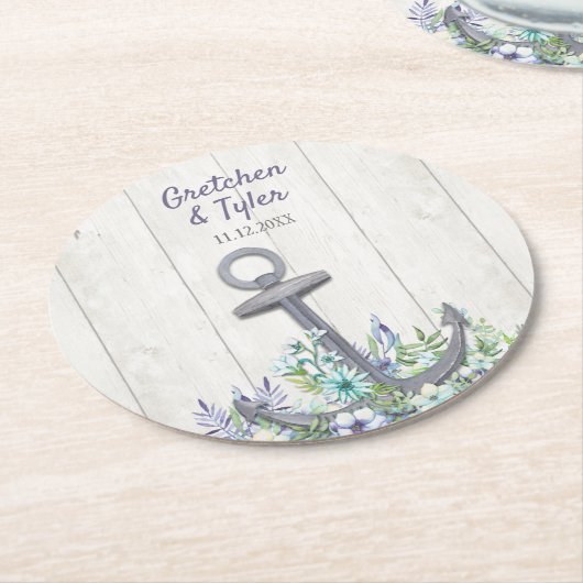 フローラ航海のいかり ラウンドペーパーコースター (アングル)