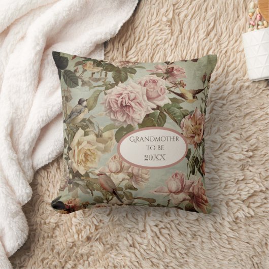 フローラ色あせたアクア赤面エレガントの祖母が クッション (ブランケット)