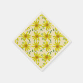 フローラ色の甘い黄色の野生の花 スタンダードカクテルナプキン (角)