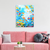 フローラ色彩の鮮やか帆布 キャンバスプリント (インサイチュ (リビング))