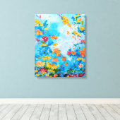 フローラ色彩の鮮やか帆布 キャンバスプリント (インサイチュ (ウッドフロア))