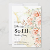 フローラ色彩の鮮やか80歳誕生日パーティー 招待状 (正面)