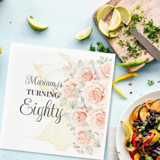 フローラ色彩の鮮やか80誕生日 スタンダードランチョンナプキン