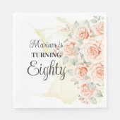フローラ色彩の鮮やか80誕生日 スタンダードランチョンナプキン (正面)