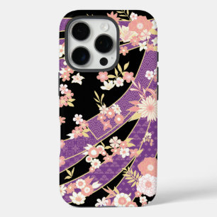 フローラ色紫 iPhone 16 PROケース