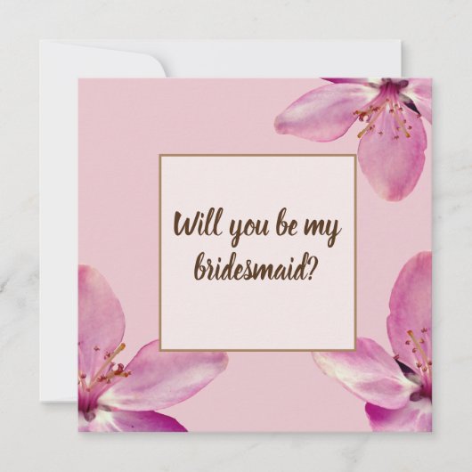 フローラ花が私の花のカードになる 招待状 (正面)