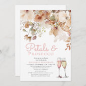 フローラ花びらとバブリープロセッコブライダルシャワー 招待状 (正面/裏面)