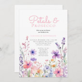 フローラ花びらとプロセッコフローラブライダルシャワー 招待状 (正面/裏面)
