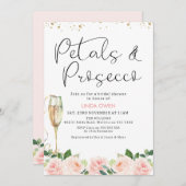 フローラ花びらとプロセッコブライダルシャワー 招待状 (正面/裏面)